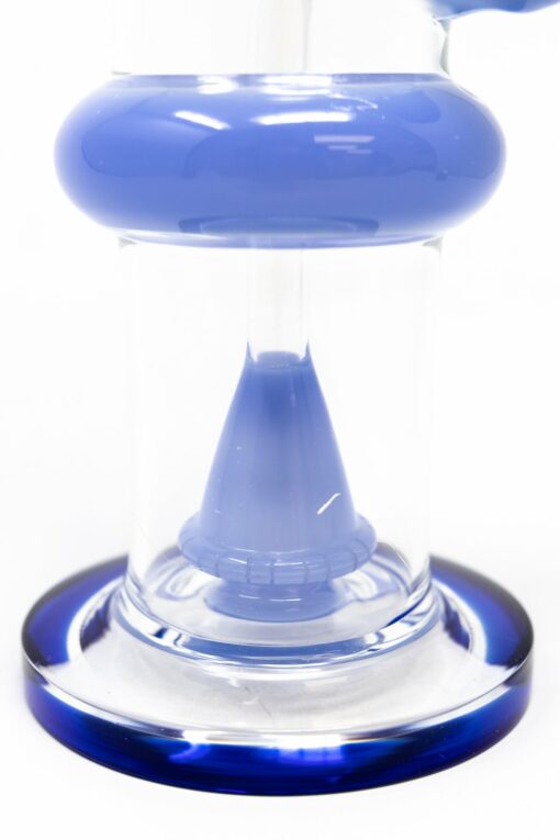Shop 16" Blue Flat Base Double Percolator Bong in australian
