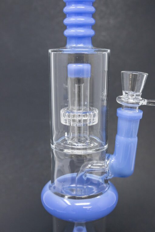 Shop 16" Blue Flat Base Double Percolator Bong in australian
