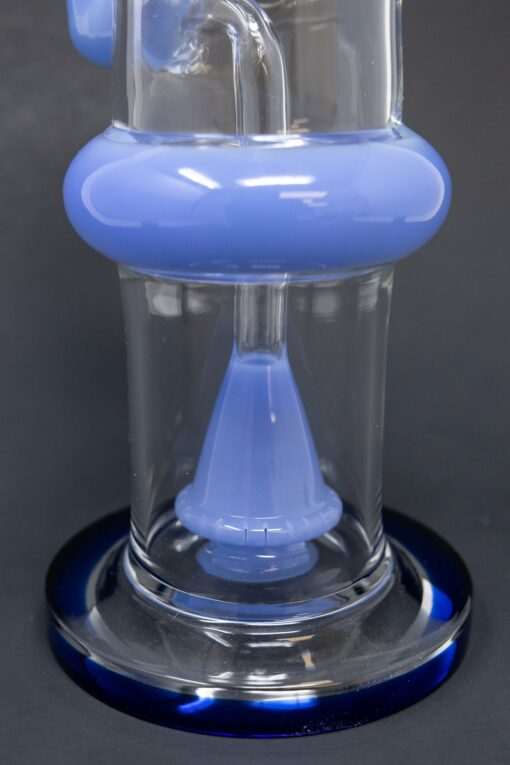 Shop 16" Blue Flat Base Double Percolator Bong in australian