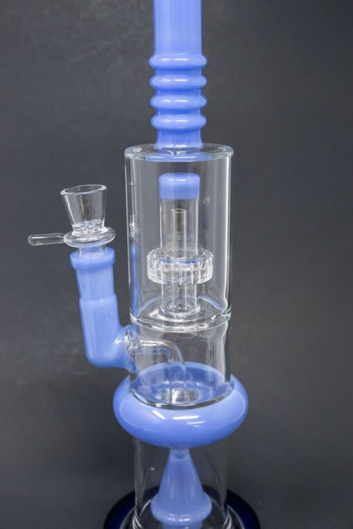 Shop 16" Blue Flat Base Double Percolator Bong in australian