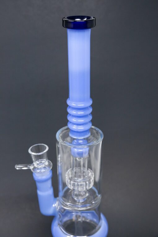 Shop 16" Blue Flat Base Double Percolator Bong in australian