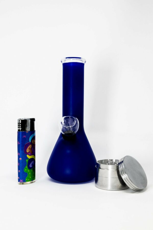 Shop 6" Stoned Genie Frosted Blue Bong Combo Set in australian