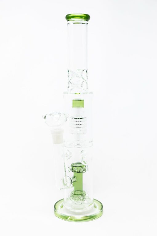 Shop 15" Green Double Percolator Bong w/ Ice Catcher in australian