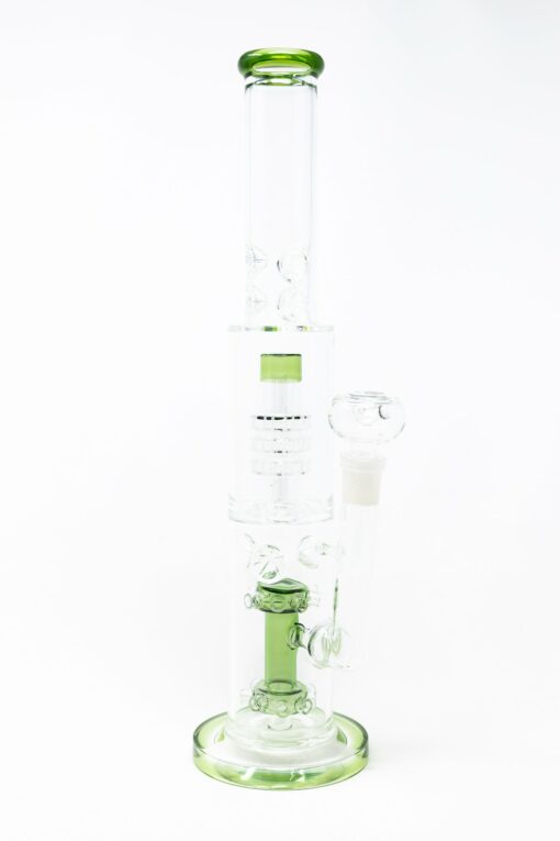 Shop 15" Green Double Percolator Bong w/ Ice Catcher in australian