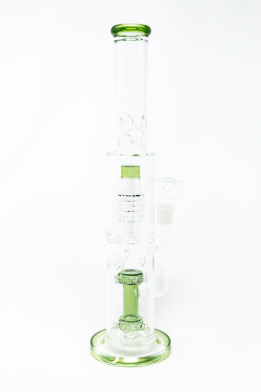 Shop 15" Green Double Percolator Bong w/ Ice Catcher in australian