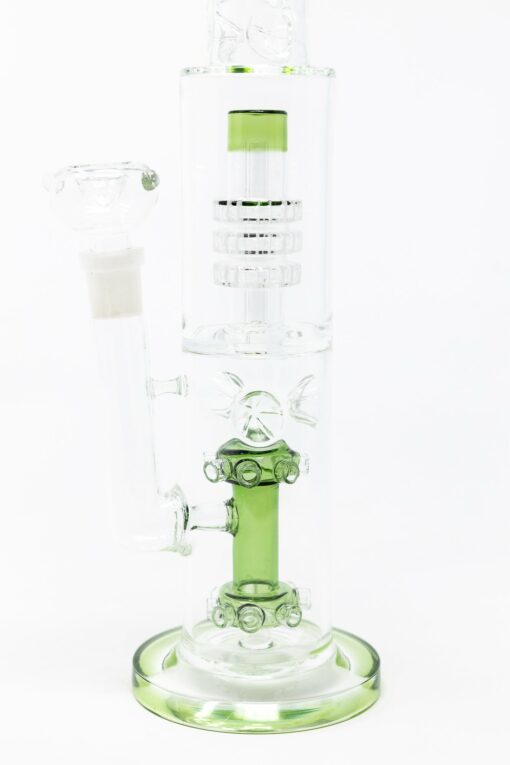 Shop 15" Green Double Percolator Bong w/ Ice Catcher in australian