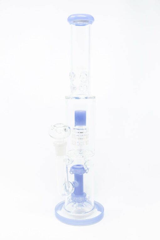 Shop 15" Milky Blue Double Percolator Bong w/ Ice Catcher in australian