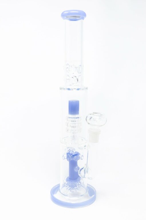 Shop 15" Milky Blue Double Percolator Bong w/ Ice Catcher in australian