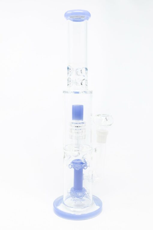 Shop 15" Milky Blue Double Percolator Bong w/ Ice Catcher in australian