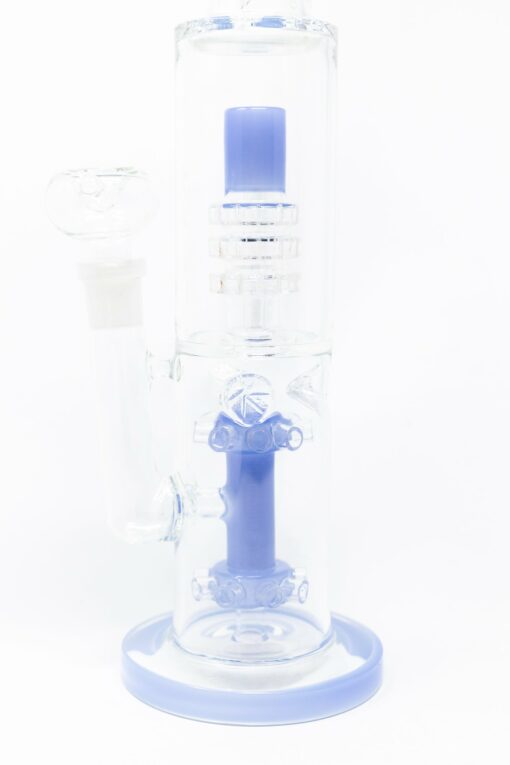 Shop 15" Milky Blue Double Percolator Bong w/ Ice Catcher in australian