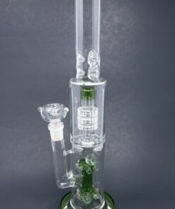 Shop 15" Green Double Percolator Bong w/ Ice Catcher in australian