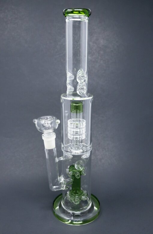Shop 15" Green Double Percolator Bong w/ Ice Catcher in australian