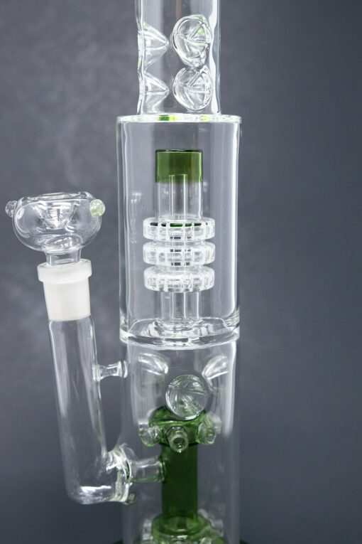 Shop 15" Green Double Percolator Bong w/ Ice Catcher in australian