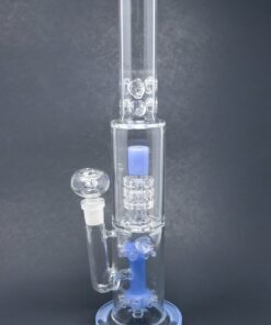Shop 15" Milky Blue Double Percolator Bong w/ Ice Catcher in australian