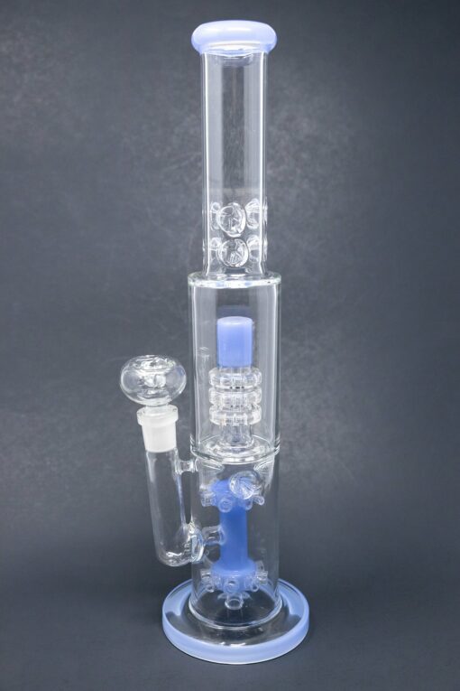 Shop 15" Milky Blue Double Percolator Bong w/ Ice Catcher in australian