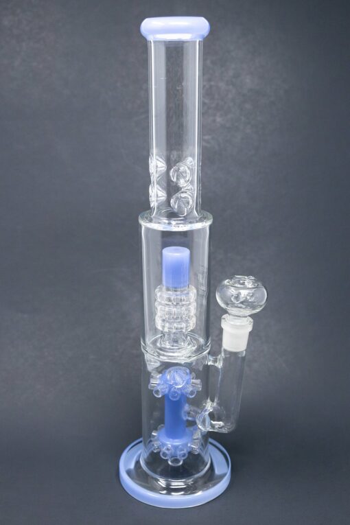 Shop 15" Milky Blue Double Percolator Bong w/ Ice Catcher in australian