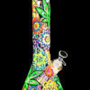 Shop Mandala Hemp Leaf Glow In The Dark Beaker Water Pipe in australian