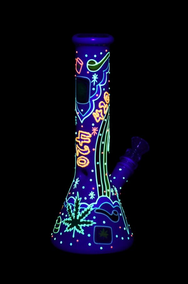 Shop Beach Vibes 420 Painted Glass Water Pipe in australian