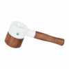 Walnut with White Glass