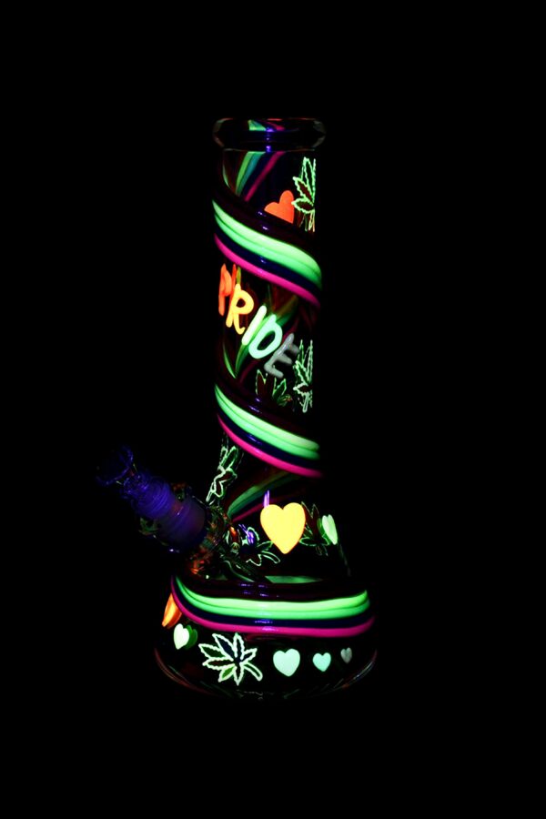 Shop Rainbow Pride Glow In The Dark Water Pipe in australian