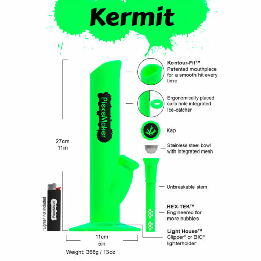 Shop PieceMaker Gear Kermit Silicone Bongs in australian