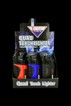 Shop Quad Torch Lighter With Cigar Punch - Bulk 12 Pack in australian