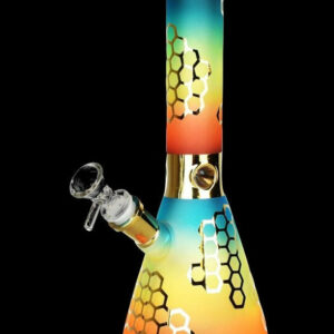 Shop Rainbow Honeycomb Glass Water Pipe in australian