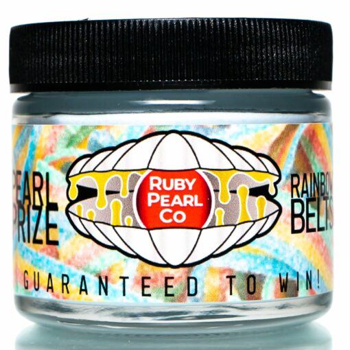 Shop Ruby Pearl Co x The Cave - Pearl Prize Candle - Rainbow Belts - 1oz in australian