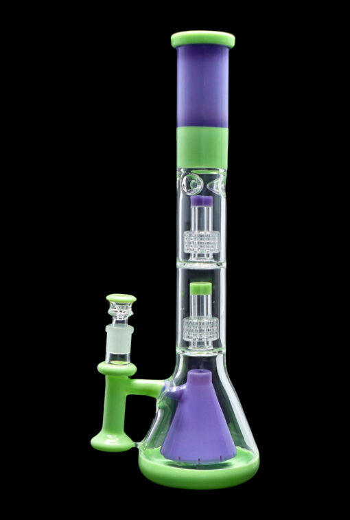 Shop Smoke Cartel Retro Pastel Beaker w/ Dual Tree & Pyramid Perc Water Pipe -19.7 in. in australian