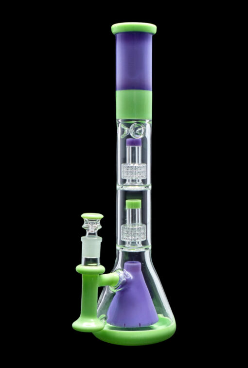 Shop Smoke Cartel Retro Pastel Beaker w/ Dual Tree & Pyramid Perc Water Pipe -19.7 in. in australian