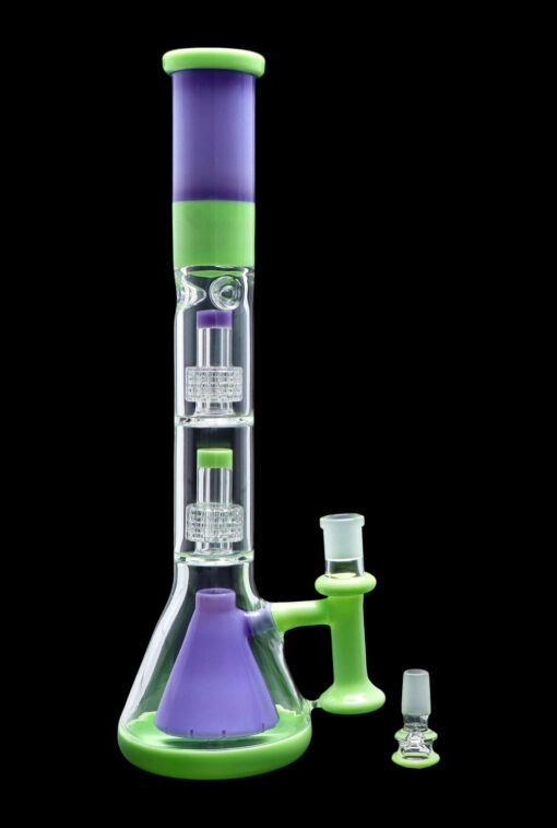 Shop Smoke Cartel Retro Pastel Beaker w/ Dual Tree & Pyramid Perc Water Pipe -19.7 in. in australian