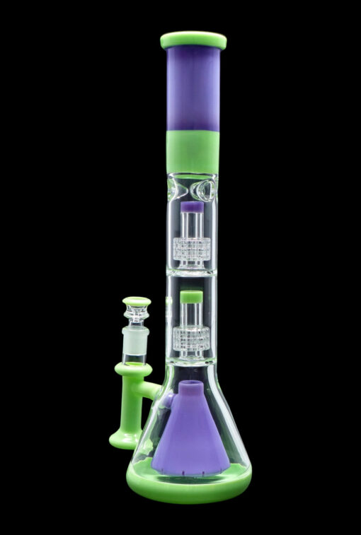 Shop Smoke Cartel Retro Pastel Beaker w/ Dual Tree & Pyramid Perc Water Pipe -19.7 in. in australian