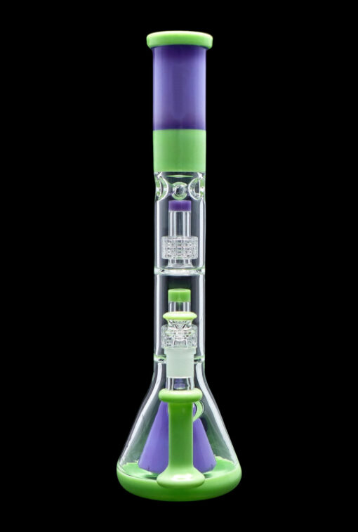 Shop Smoke Cartel Retro Pastel Beaker w/ Dual Tree & Pyramid Perc Water Pipe -19.7 in. in australian