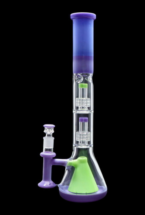 Shop Smoke Cartel Retro Pastel Beaker w/ Dual Tree & Pyramid Perc Water Pipe -19.7 in. in australian