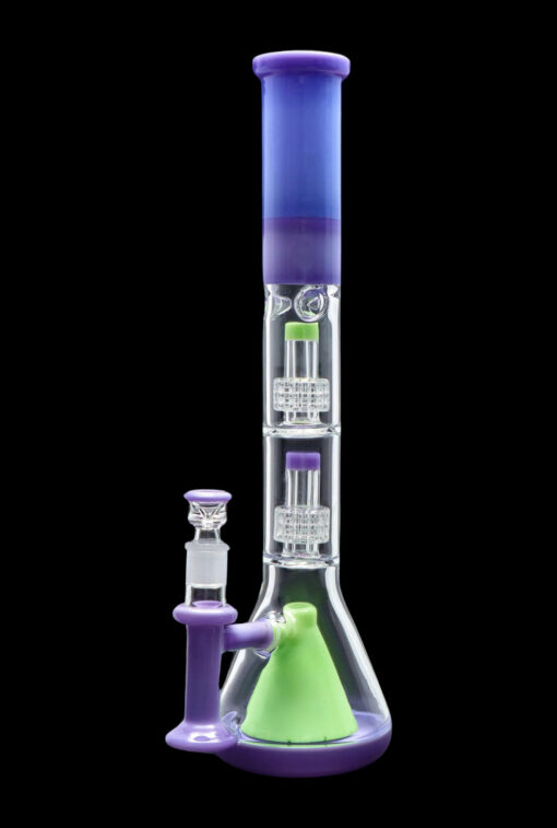 Shop Smoke Cartel Retro Pastel Beaker w/ Dual Tree & Pyramid Perc Water Pipe -19.7 in. in australian