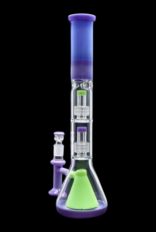 Shop Smoke Cartel Retro Pastel Beaker w/ Dual Tree & Pyramid Perc Water Pipe -19.7 in. in australian