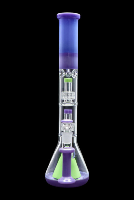 Shop Smoke Cartel Retro Pastel Beaker w/ Dual Tree & Pyramid Perc Water Pipe -19.7 in. in australian