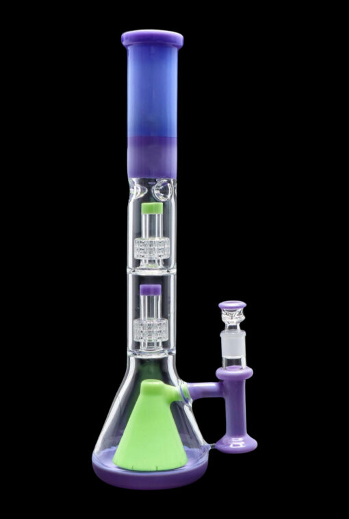 Shop Smoke Cartel Retro Pastel Beaker w/ Dual Tree & Pyramid Perc Water Pipe -19.7 in. in australian