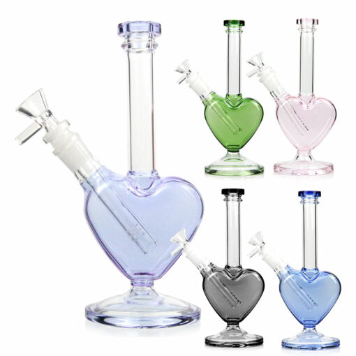 Shop Glass City | 10″ True Love Heart Shaped Glass Water Pipe in australian