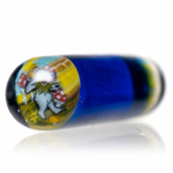 Shop Steve H Glass - Standard Series Pillar - Mushroom Dancing Bear - Cobalt in australian