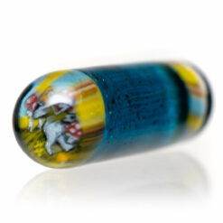 Shop Steve H Glass - Standard Series Pillar - Mushroom Dancing Bear - Blue Stardust in australian