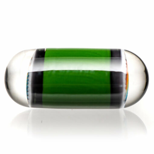 Shop Steve H Glass - Artist Series Pillar - Rainbow Wag - Forest Green in australian