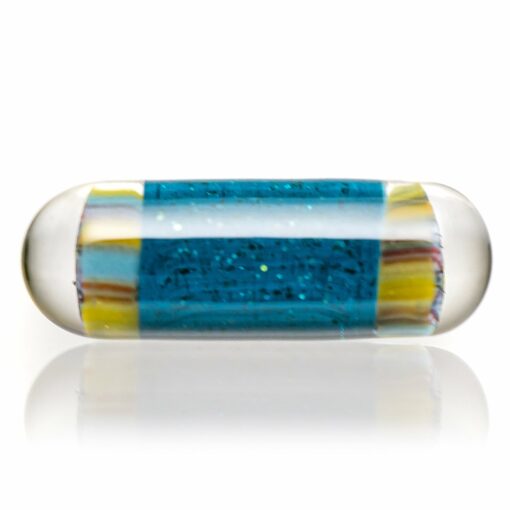 Shop Steve H Glass - Standard Series Pillar - Mushroom Dancing Bear - Blue Stardust in australian