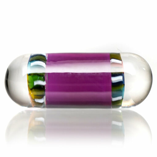 Shop Steve H Glass - Standard Series Pillar - Smiley Flower - Amethyst in australian