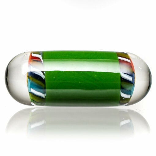 Shop Steve H Glass - Standard Series Pillar - Smiley Flower - Forest Green in australian