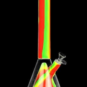 Shop Showerhead Pyramid Perc Striped Silicone & Glass Water Pipe in australian