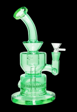 Shop Neon Bent Neck with Honeycomb Percolator and Thick Base Water Pipe in australian