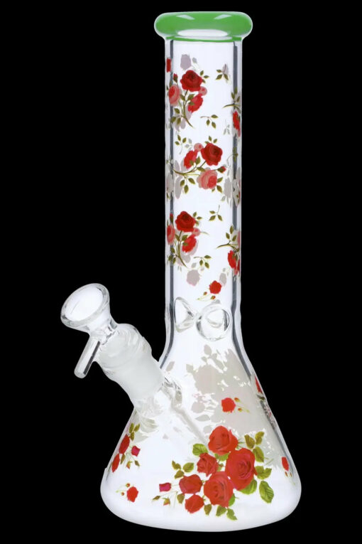 Shop 10" Flower Decal Beaker Bong in australian