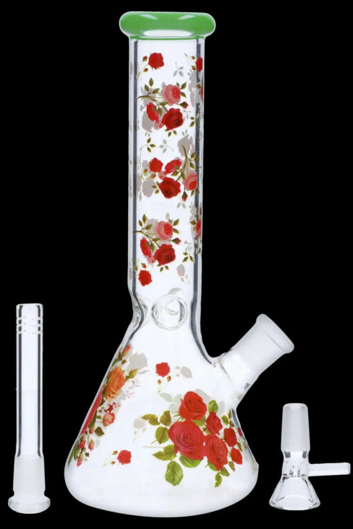Shop 10" Flower Decal Beaker Bong in australian
