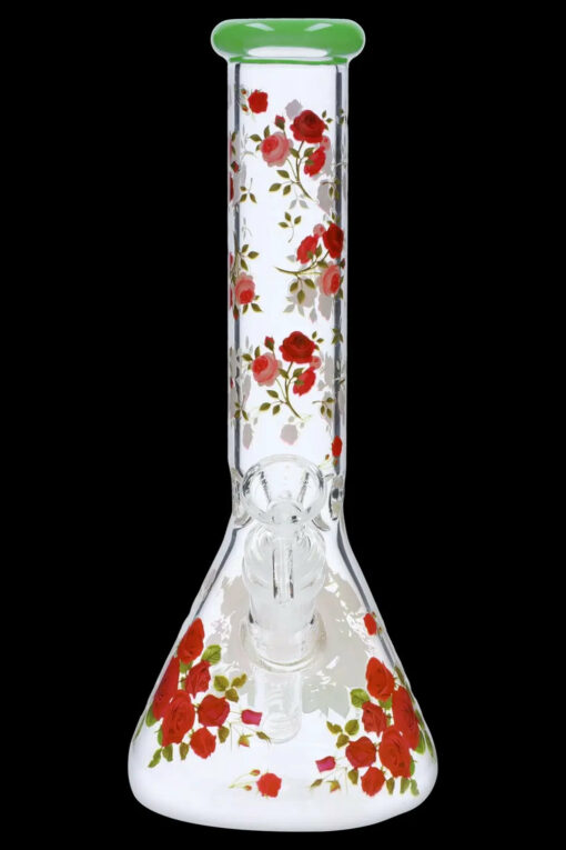 Shop 10" Flower Decal Beaker Bong in australian